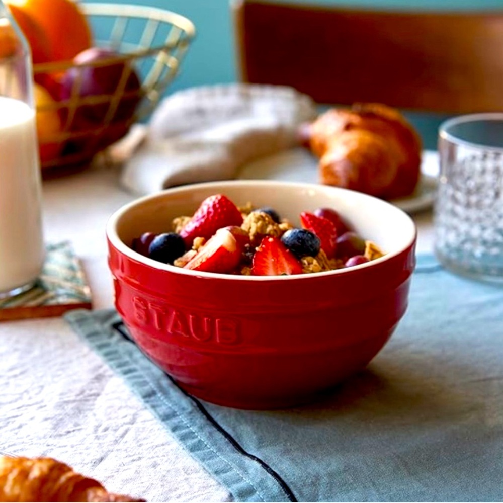 New Staub Red Ceramic Bowl 6.5”
